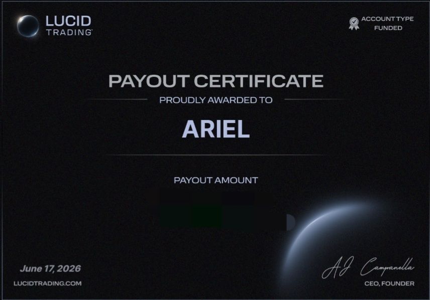 תעודת Payout ראשונה של חבר מהמועדון